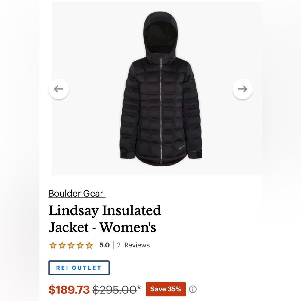 Boulder Gear Insulated Jacket NWT